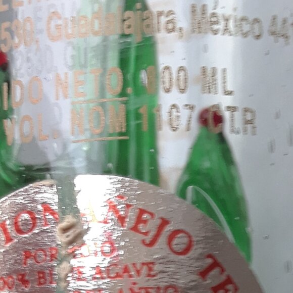PORFIDIO Green Cactus Hand Blown Art Glass Empty Tequila Bottle Mexico - Picture 8 of 9